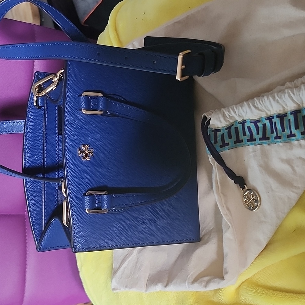 Tory Burch Blue Satchel New - Picture 8 of 8